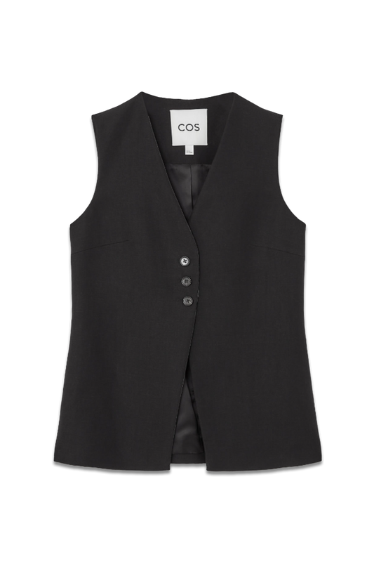 Longline Linen-Blend Waistcoat