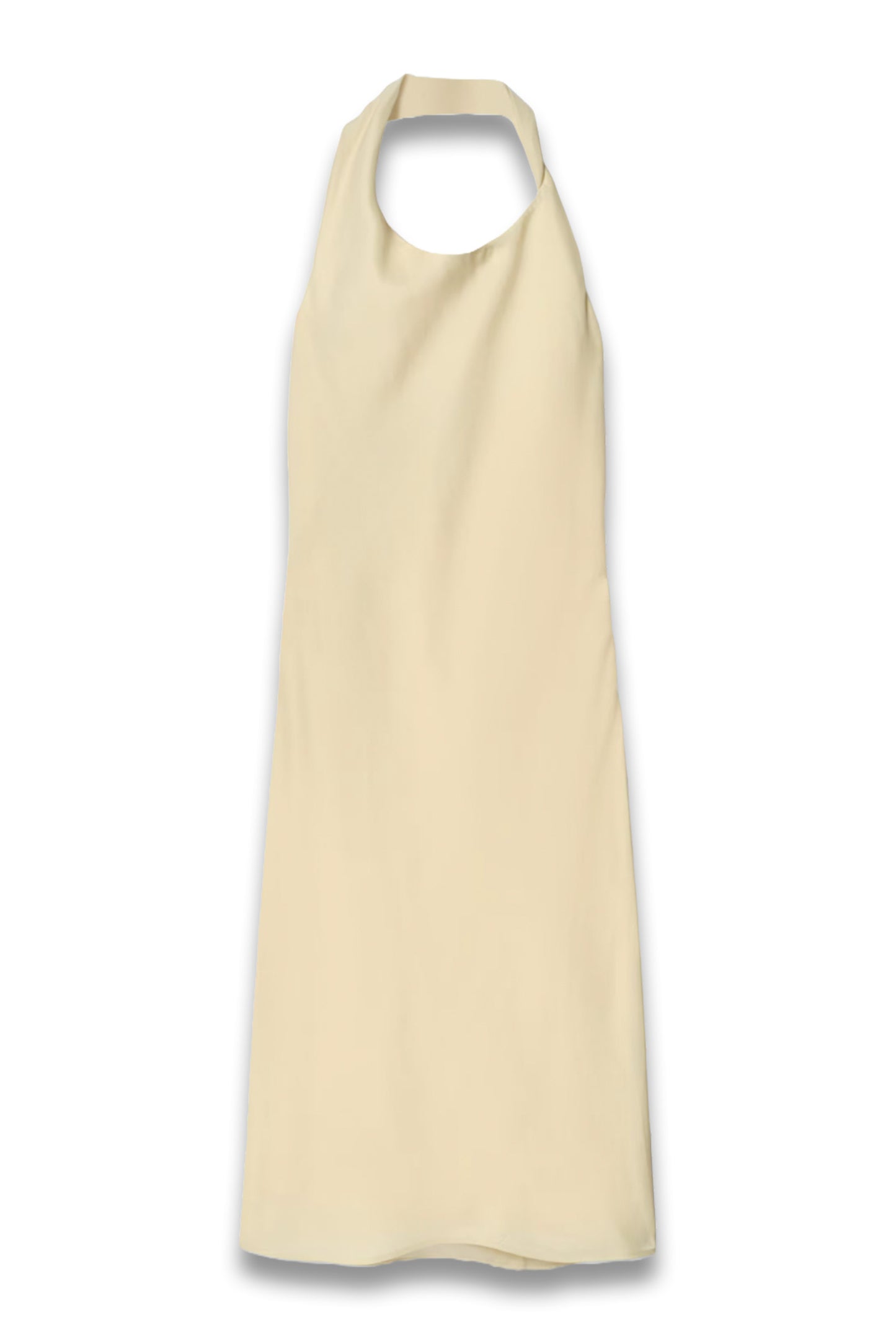 Twisted Linen-Blend Halterneck Dress