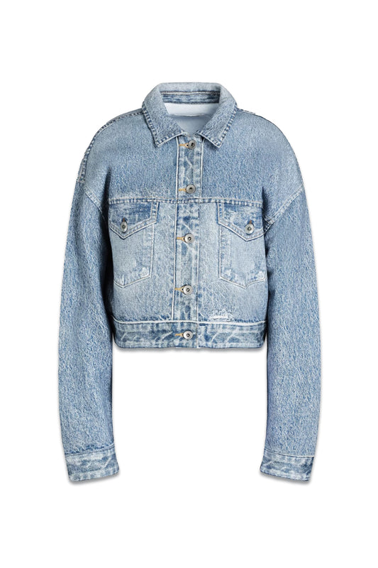 Miramar Cropped Printed French Cotton-Terry Jacket