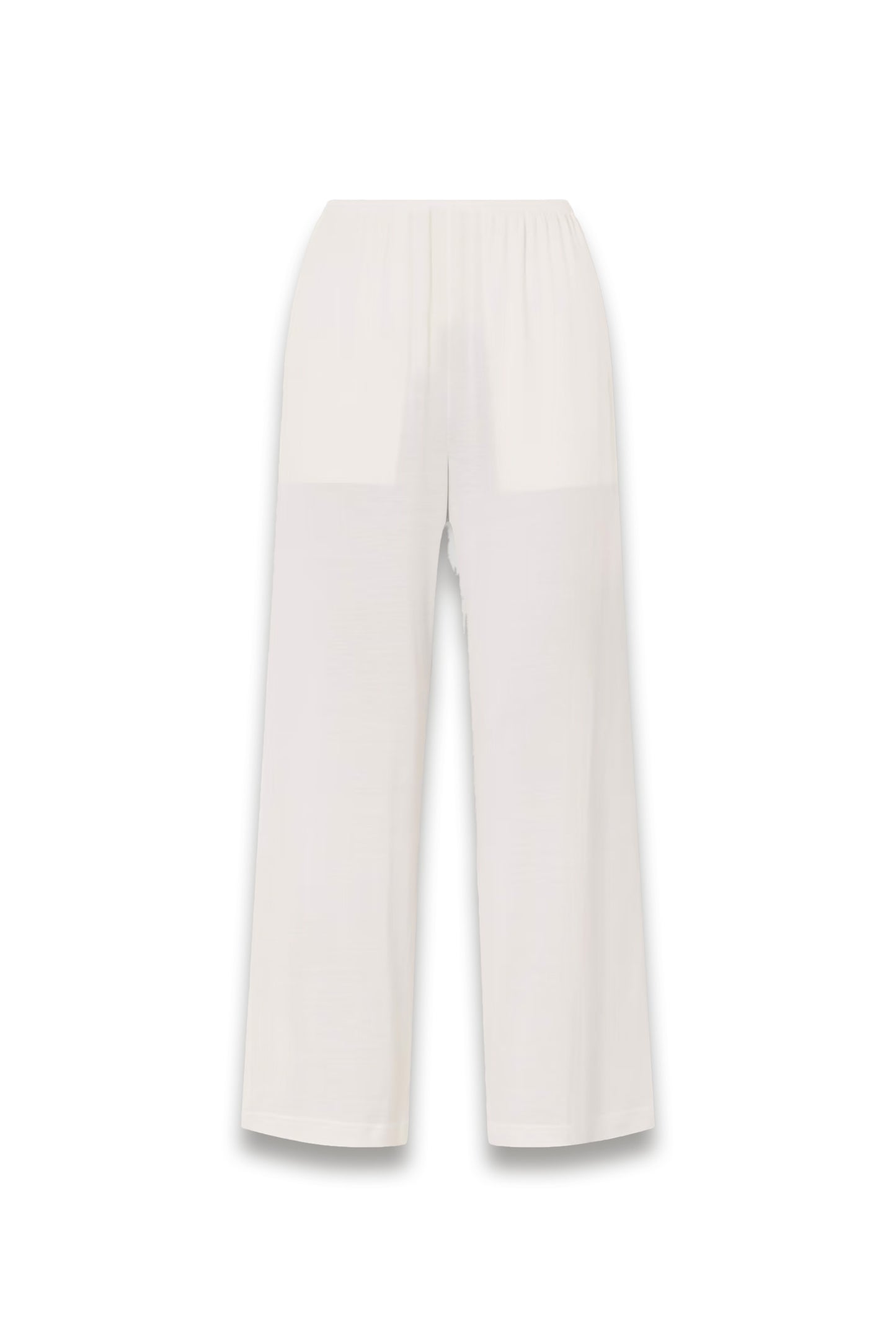 wide-leg white trousers silk blend 