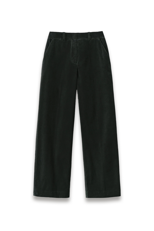 Cotton-velvet Straight Trousers