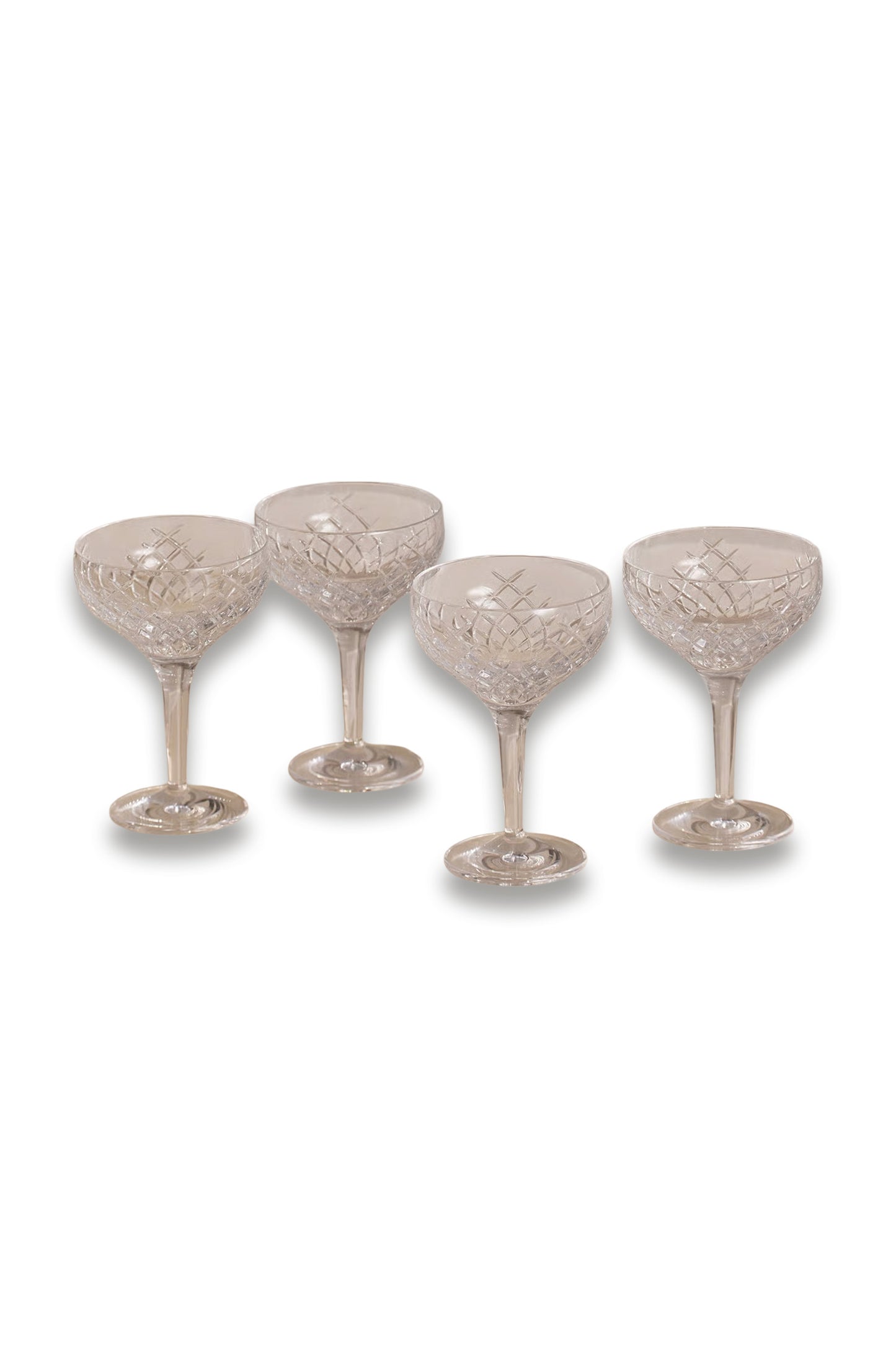 Barwell Cut Crystal Champagne Coupe Set of Four