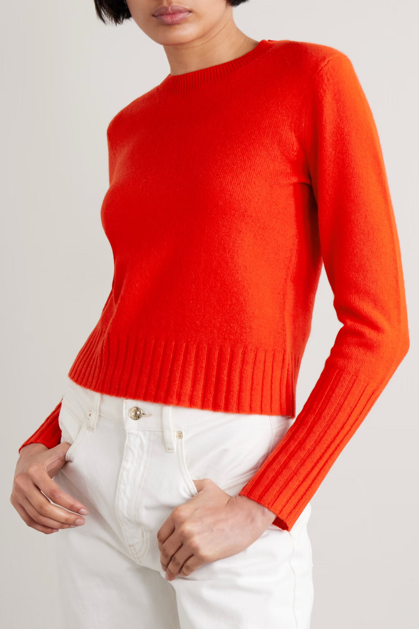 Shrunken Cashmere Sweater in Red