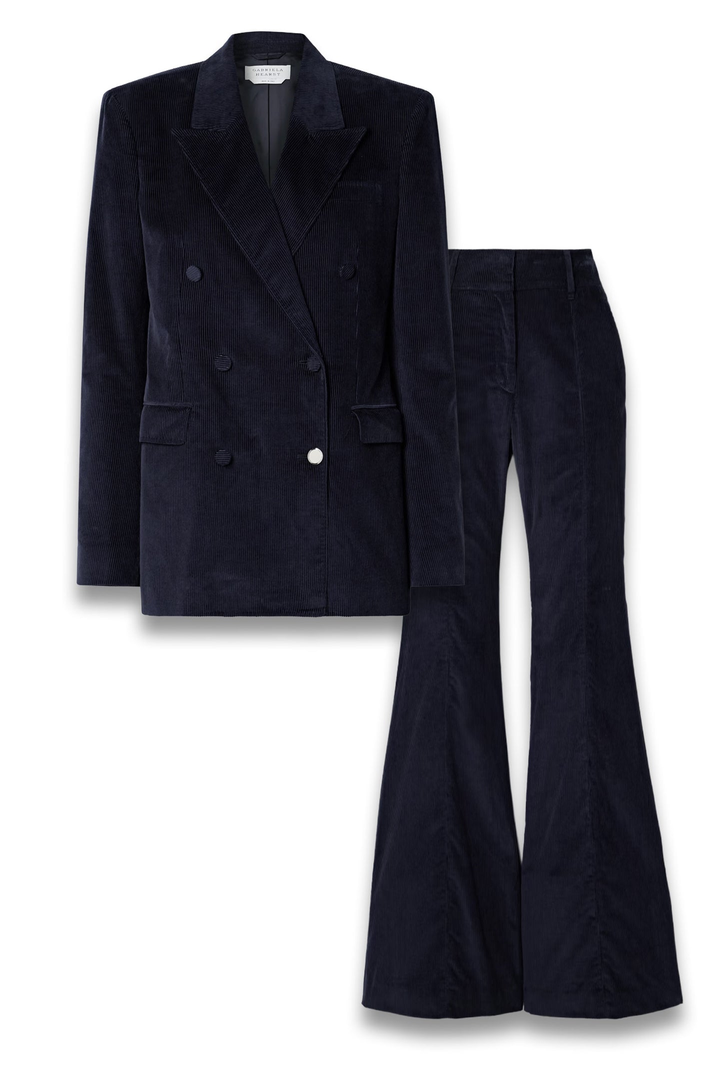 Gavin Double-Breasted Cotton-Corduroy Blazer And Ianthe Cotton-Corduroy Flared Pants
