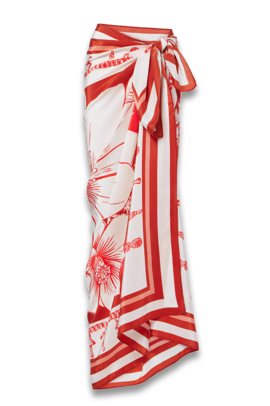 Floral Chains Printed Beach Cover-up