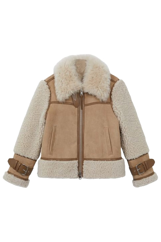 Asher Suede Sheepskin Zip-through Jacket