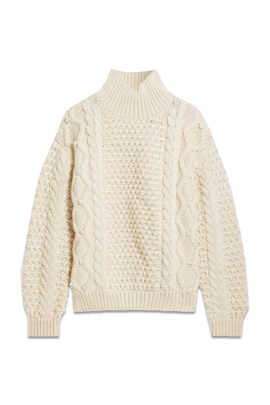 Hawthorn Cable-knit Wool Turtleneck Sweater