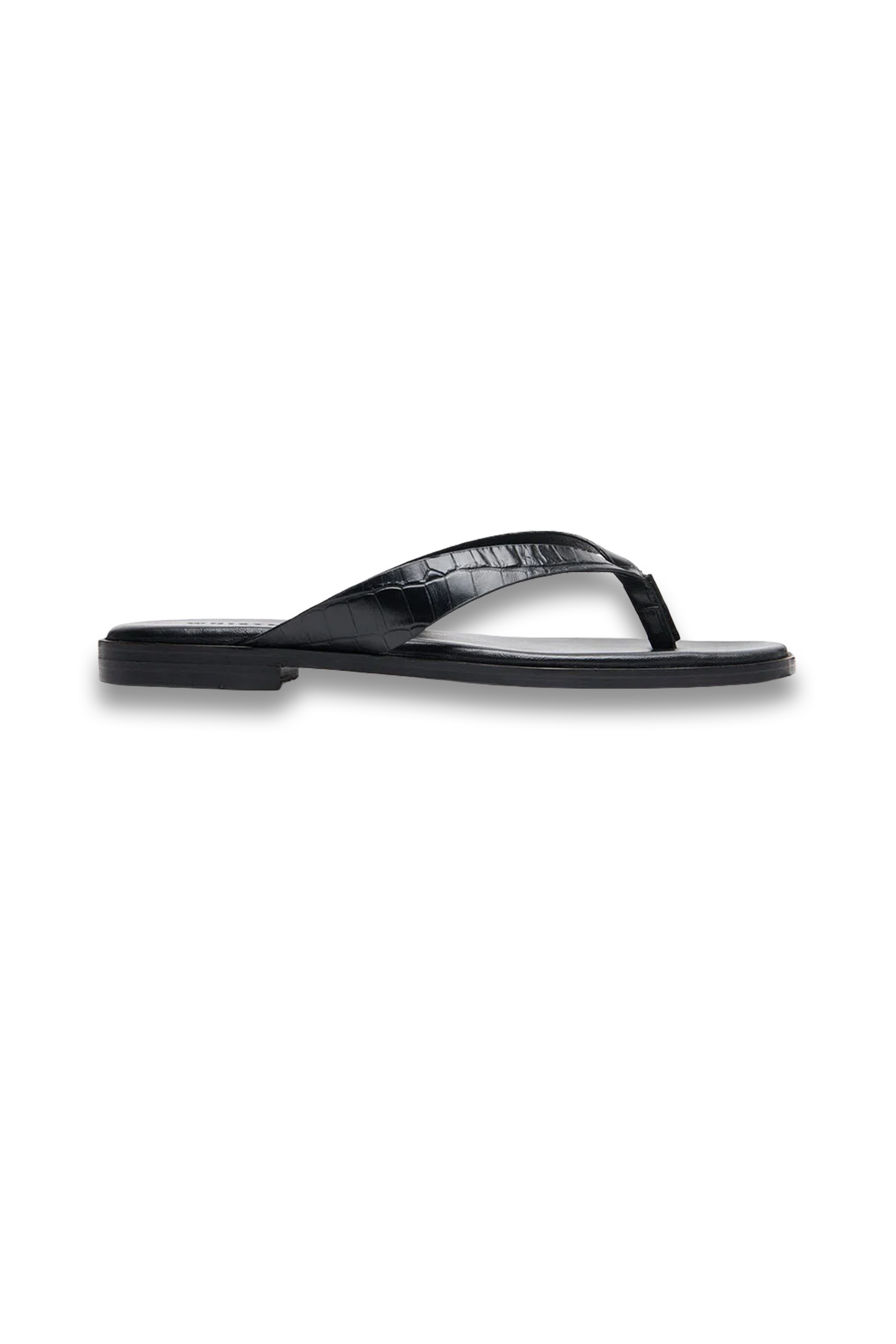 Black Croc Embossed Flip Flop