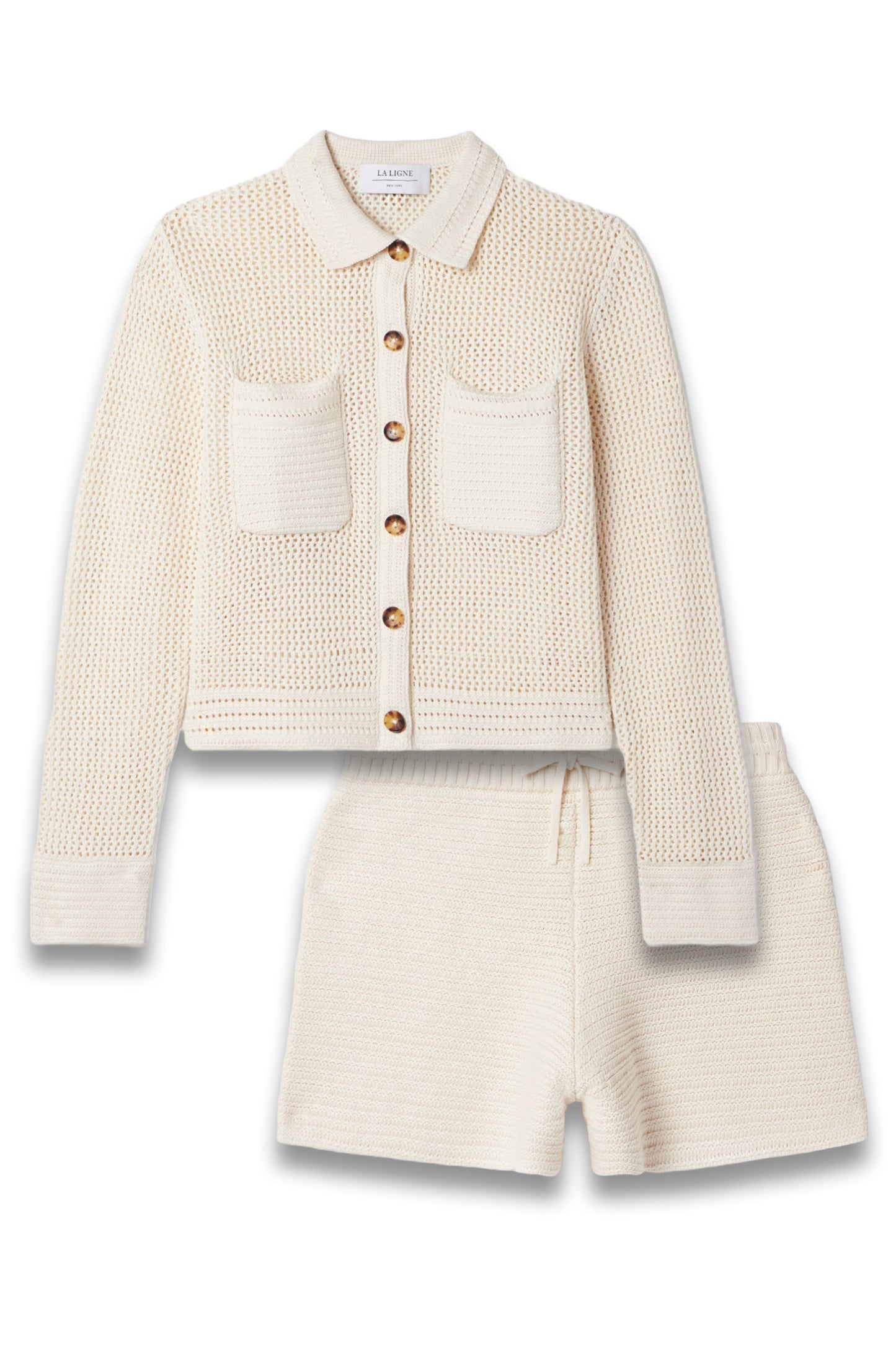 Jane Crocheted Cotton-blend Shirt and Shorts