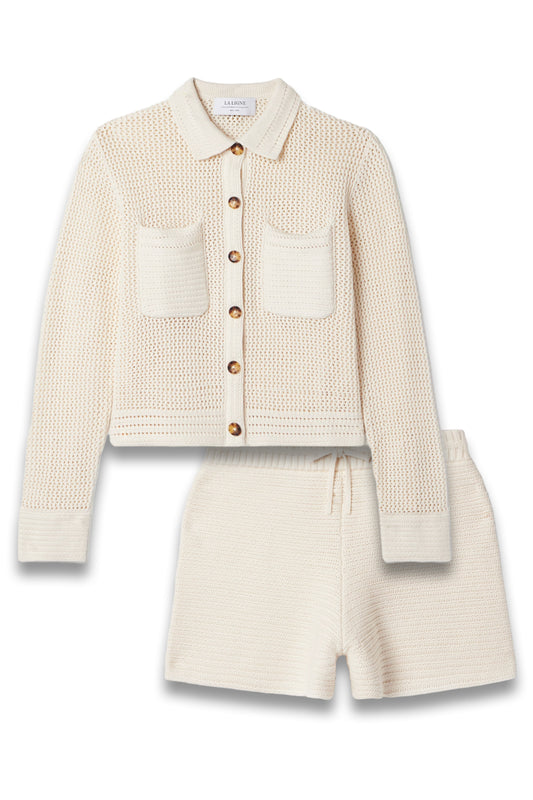 Jane Crocheted Cotton-blend Shirt and Shorts
