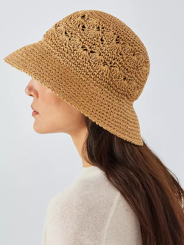 Crochet Fan Hat, Neutral