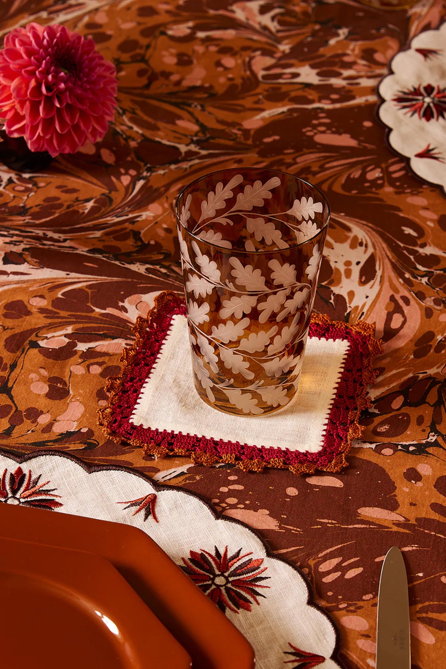 Crochet Embellished Cocktail Napkins (Set of 6)