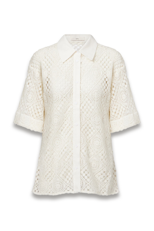 Crochet Cotton-blend Shirt
