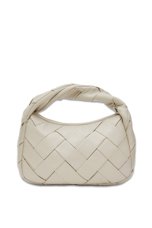 Nappa Leather Woven Croissant Bag