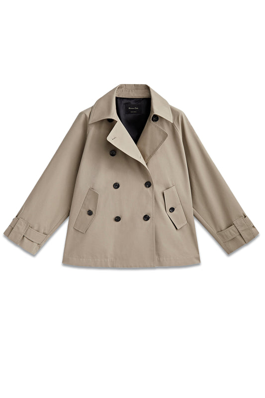 Short Trench Coat With Back Pleat