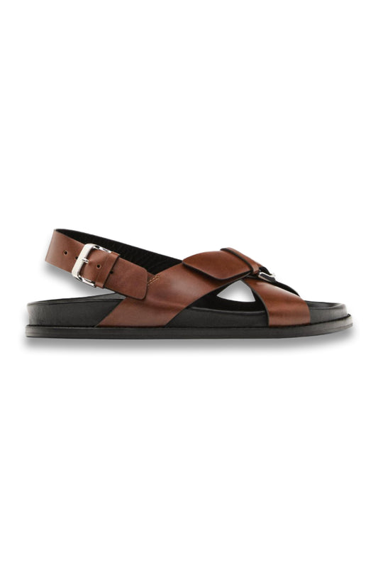 Leather Crossover Sandals