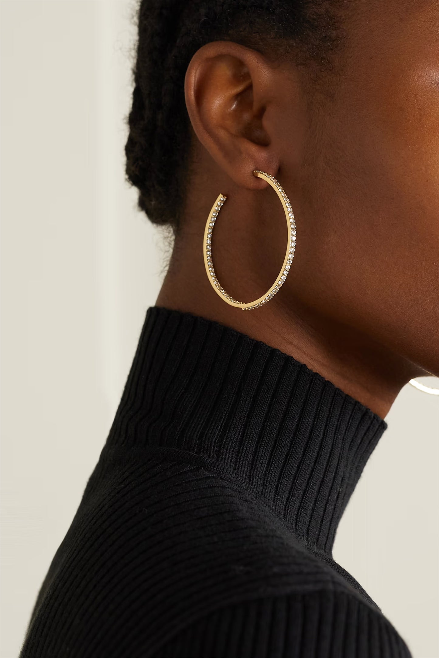 From The Block Medium Gold-plated Cubic Zirconia Hoop Earrings