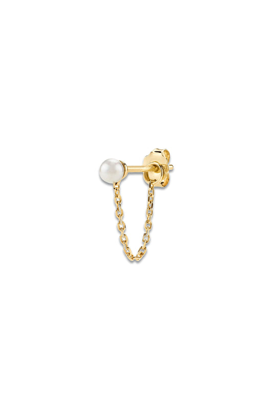 Single Pearl Chain Stud