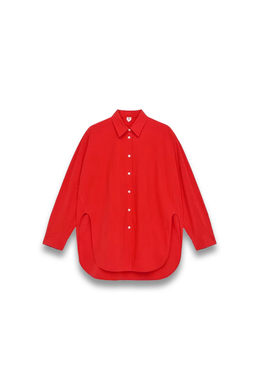 Curved Slit Shirt Top