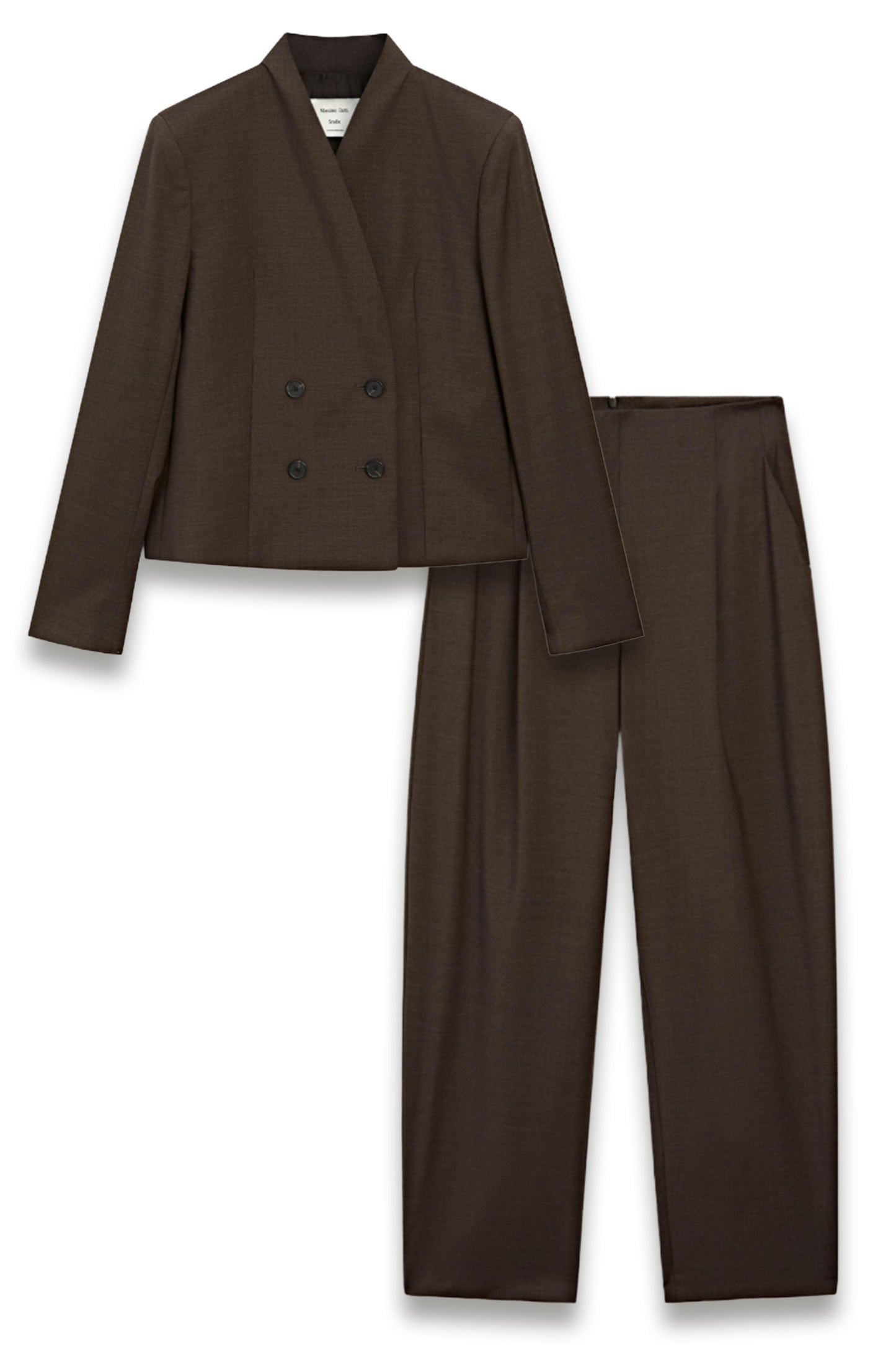 Cropped double-breasted blazer and trousers