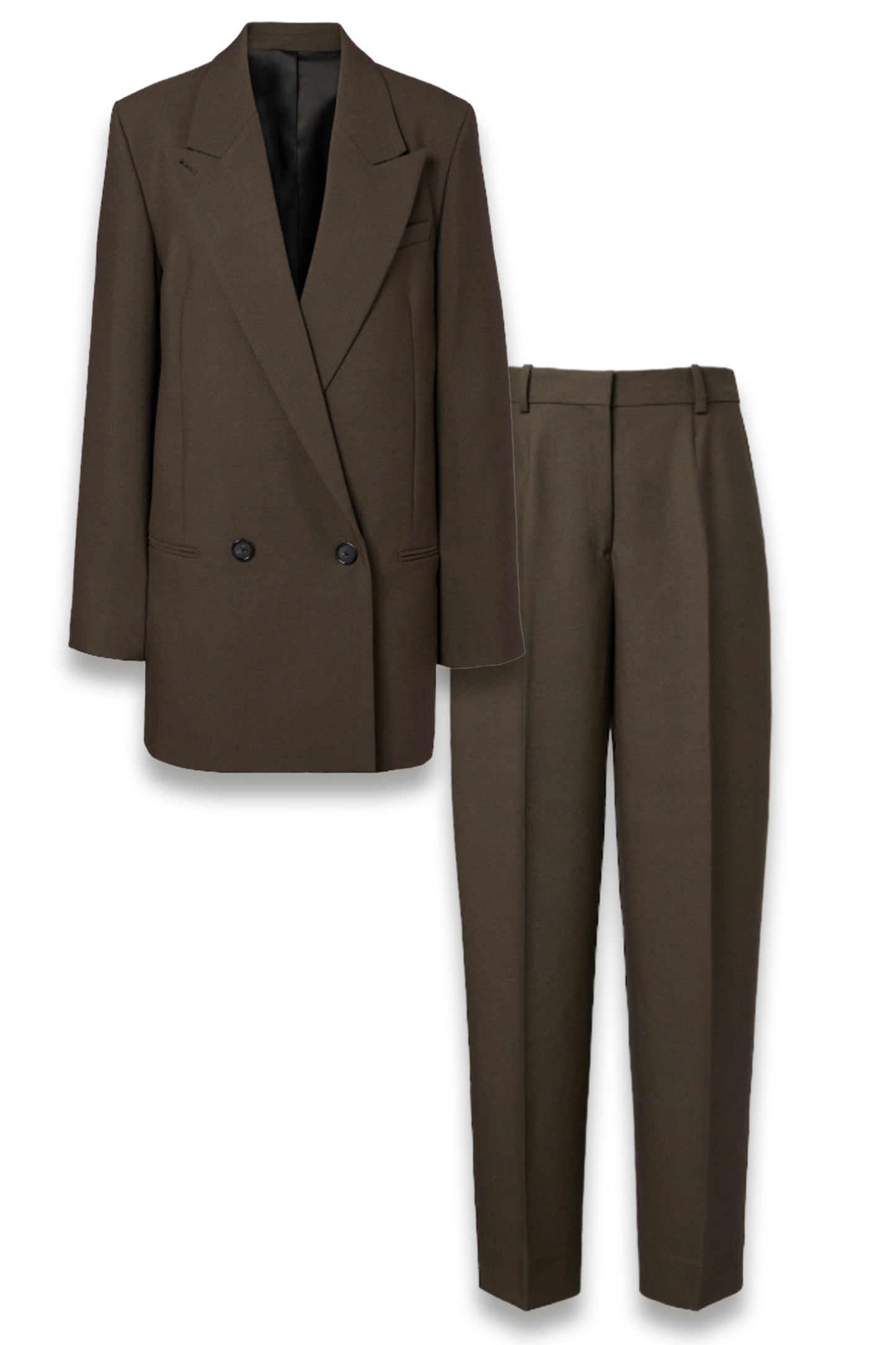 Double-breasted Wool-blend Blazer and Trousers