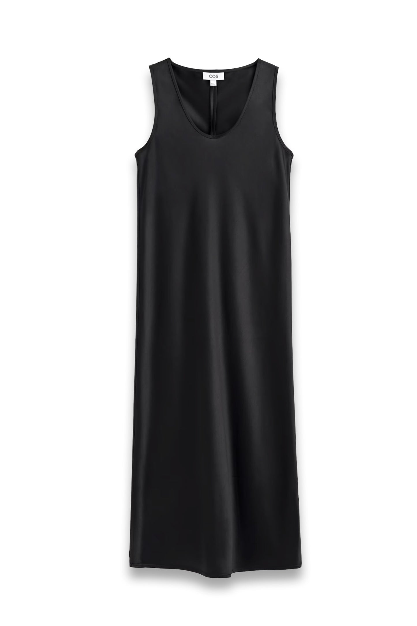 SCOOP-NECK SATIN MIDI DRESS