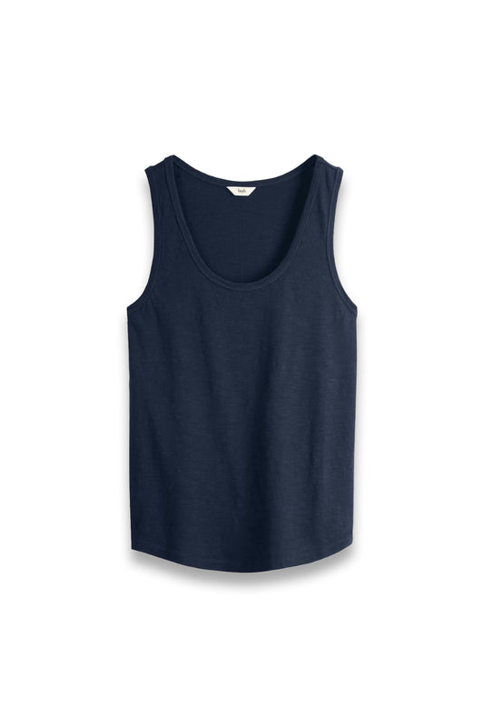 Cotton Slub Tank Top in Navy