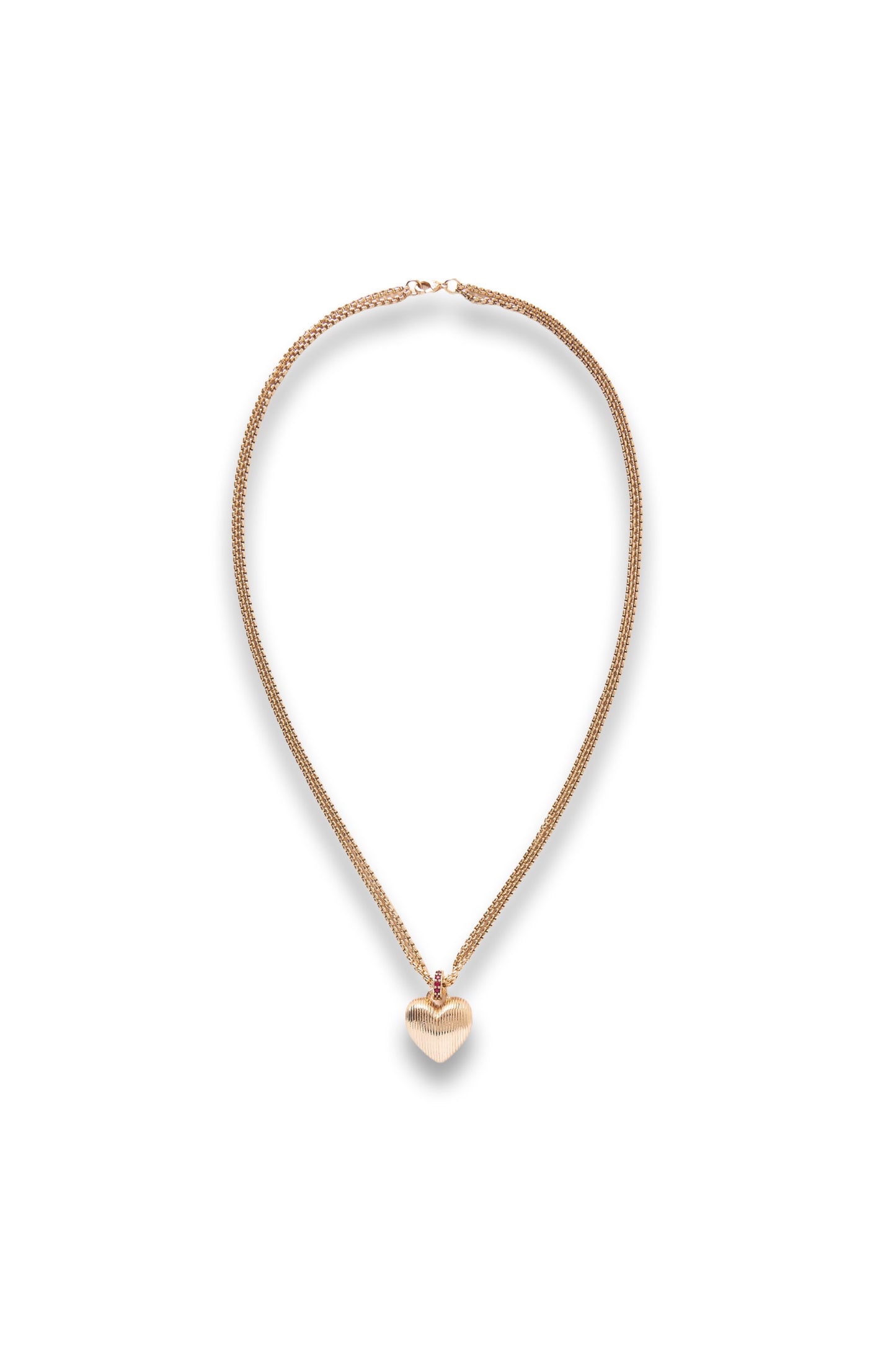 Textured Heart gold-tone necklace