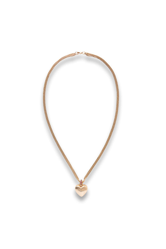 Textured Heart gold-tone necklace
