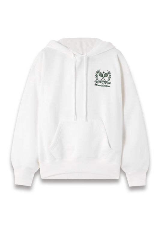 + Wimbledon embroidered cotton-blend jersey hoodie