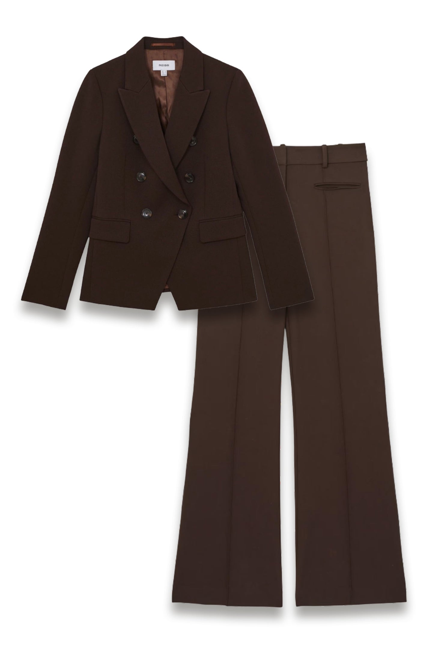 Double-Breasted Suit Blazer and trousers in Chocolate Brown