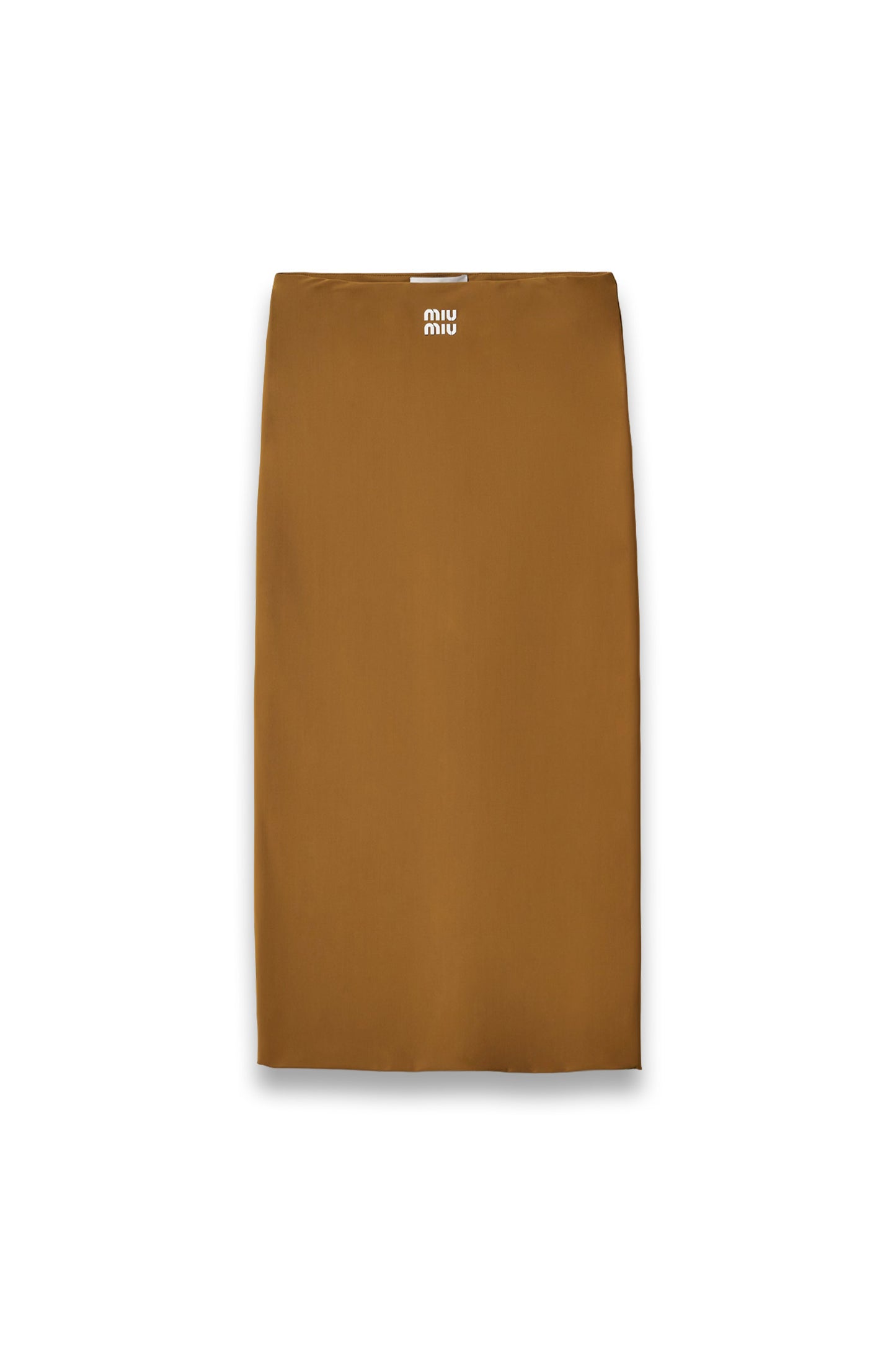 Brown skirt with a brand label on a white background

