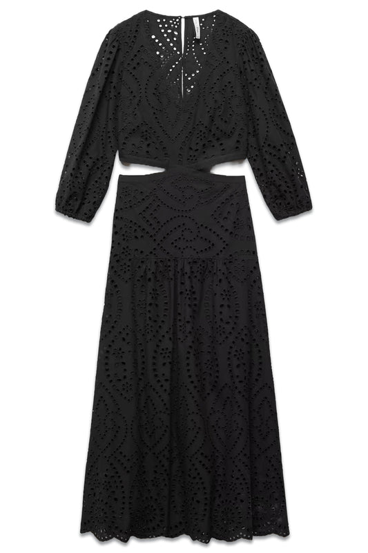 Embroidered Dress With Slits