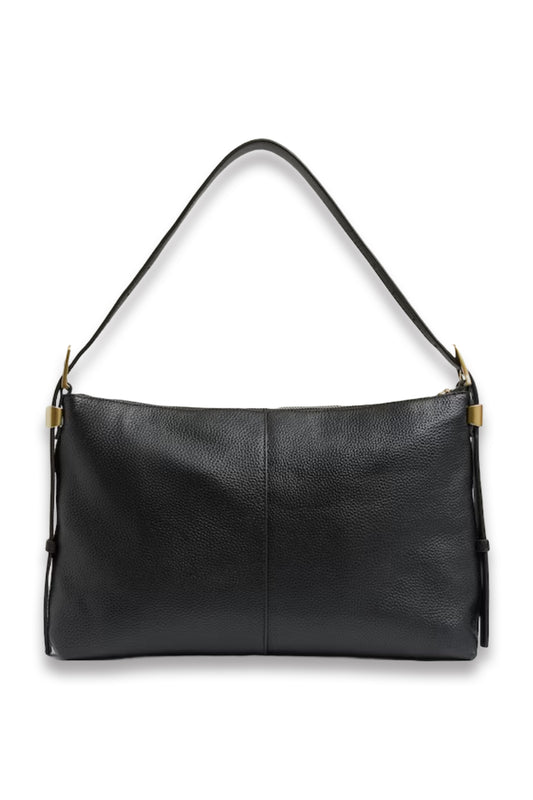 Vada Suede and Leather Shoulder Bag in Black