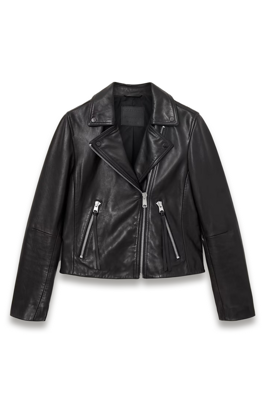Dalby Slim-fit Leather Biker Jacket
