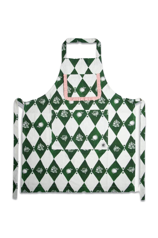 Poppy Almond for Damson Madder Printed Cotton Kitchen Apron