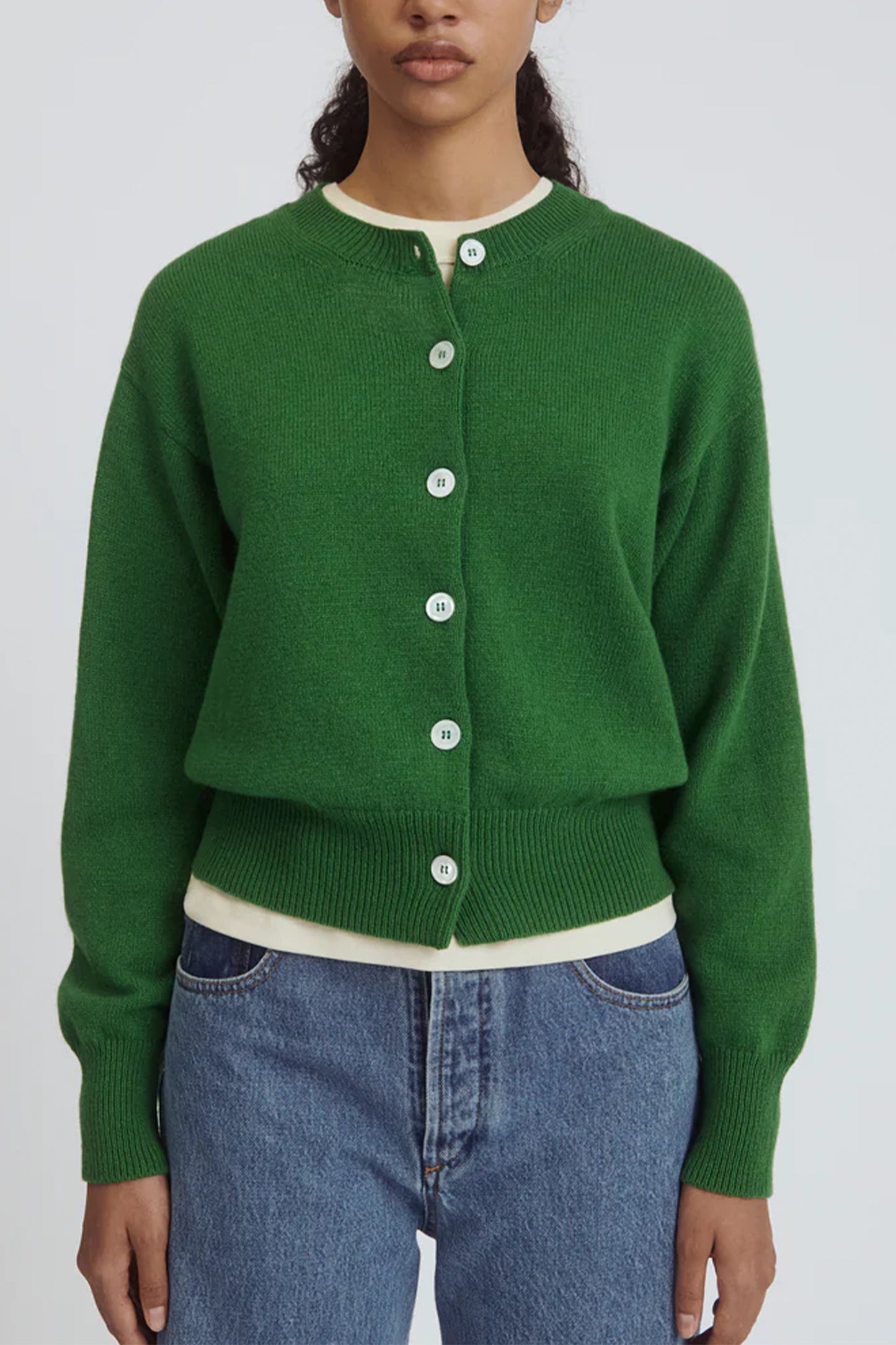 Green Ada Geelong Crewneck Cardigan