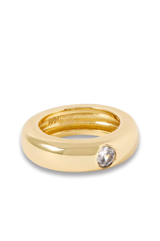 Gold-Plated Crystal Ring