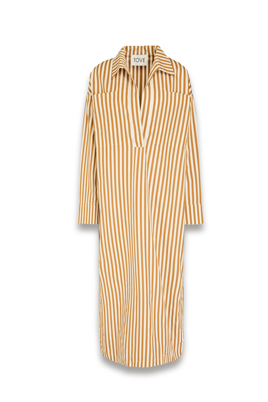 Ling Striped Cotton-poplin Midi Shirt Dress
