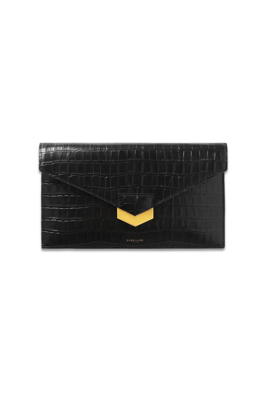 NET SUSTAIN London croc-effect leather clutch