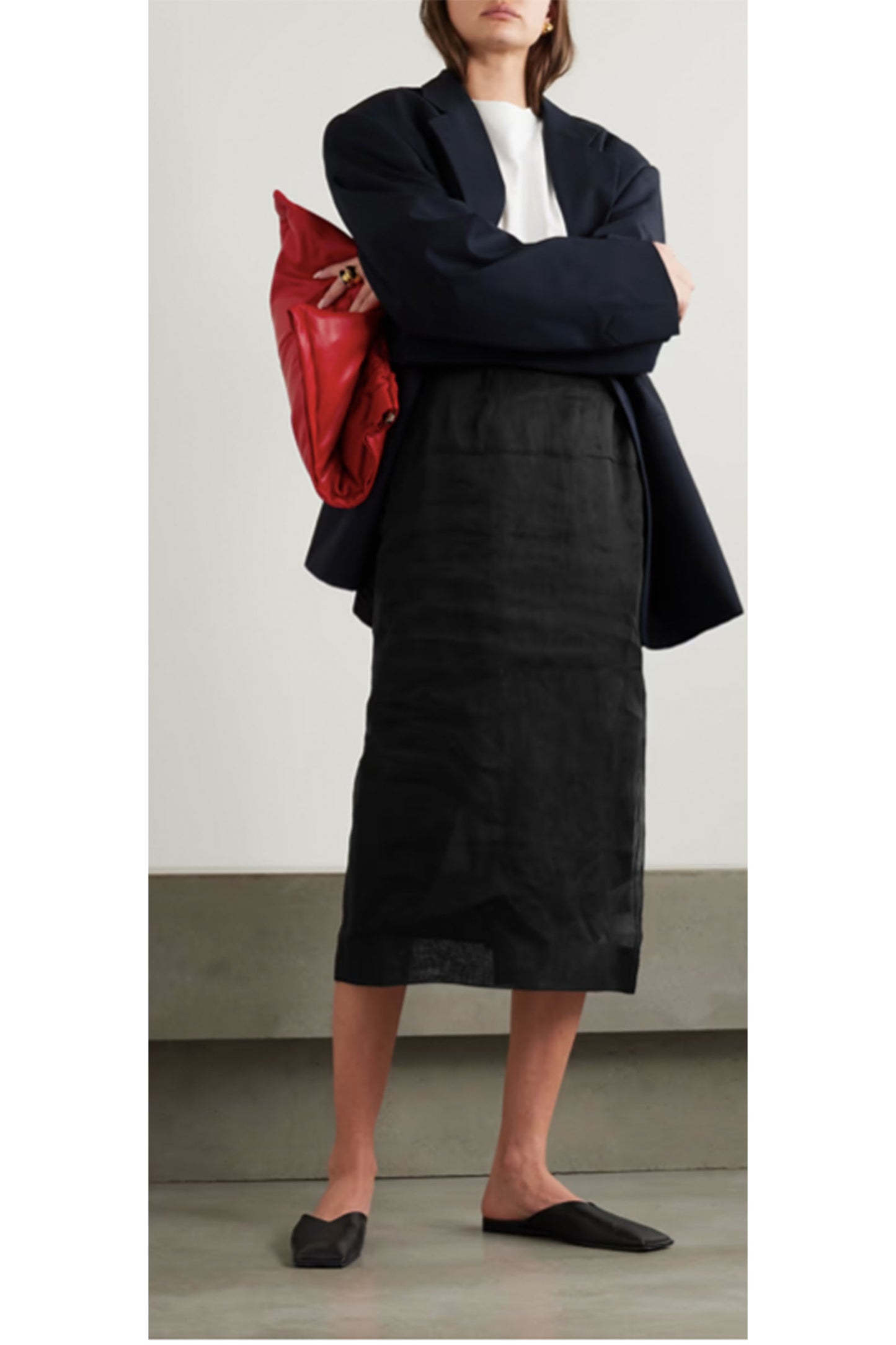 Cotton-gauze Midi Skirt