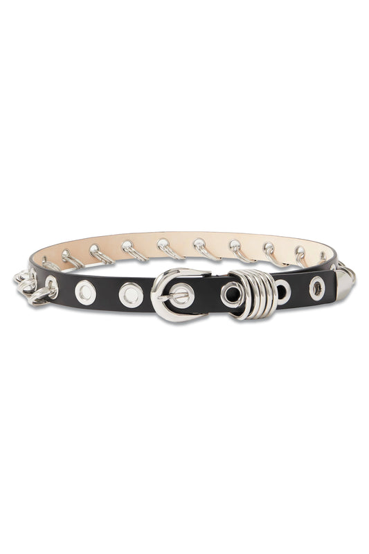 Embellished Leather Belt