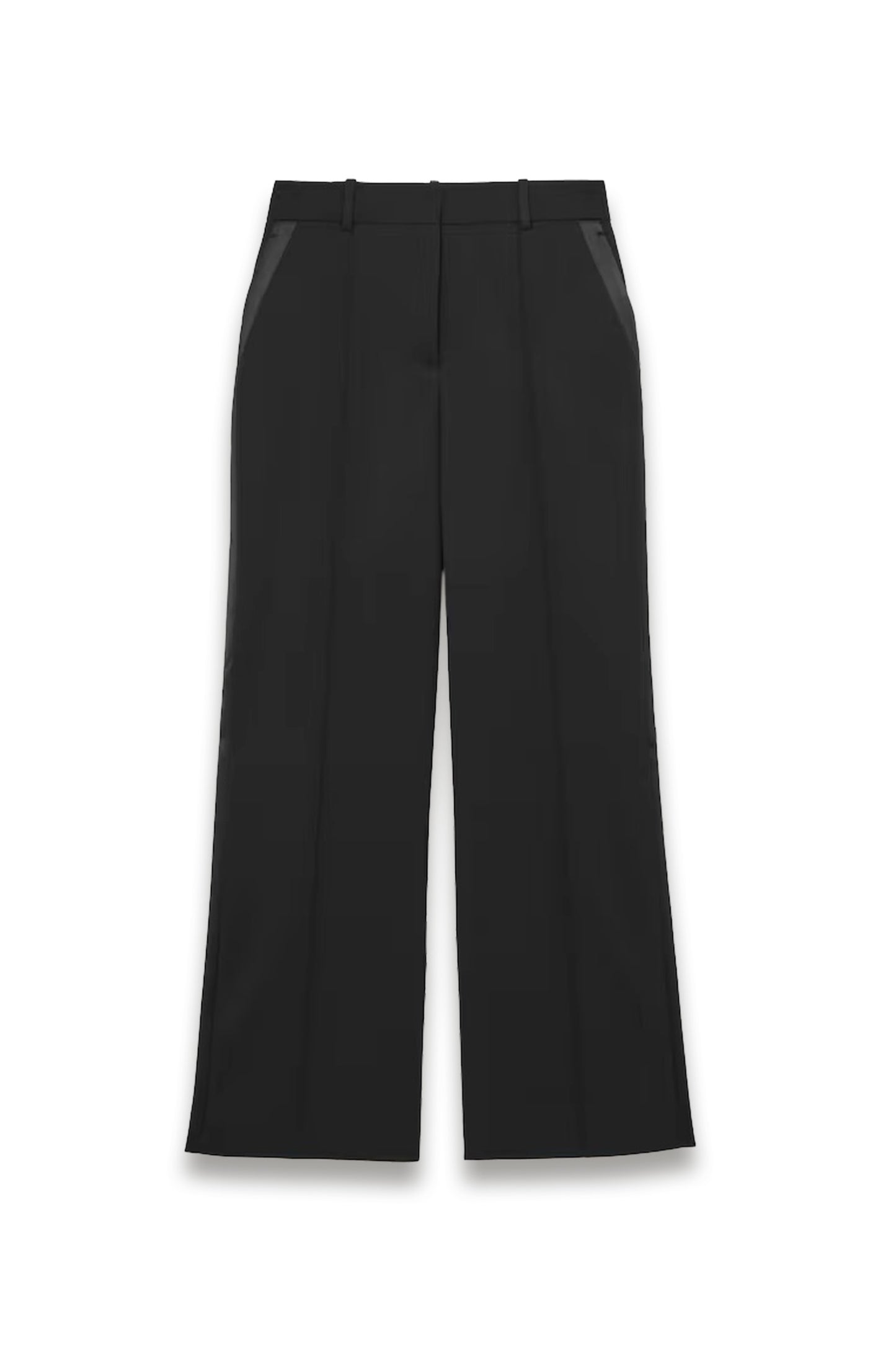 Della Atelier Wide-leg Tuxedo Trousers in Black