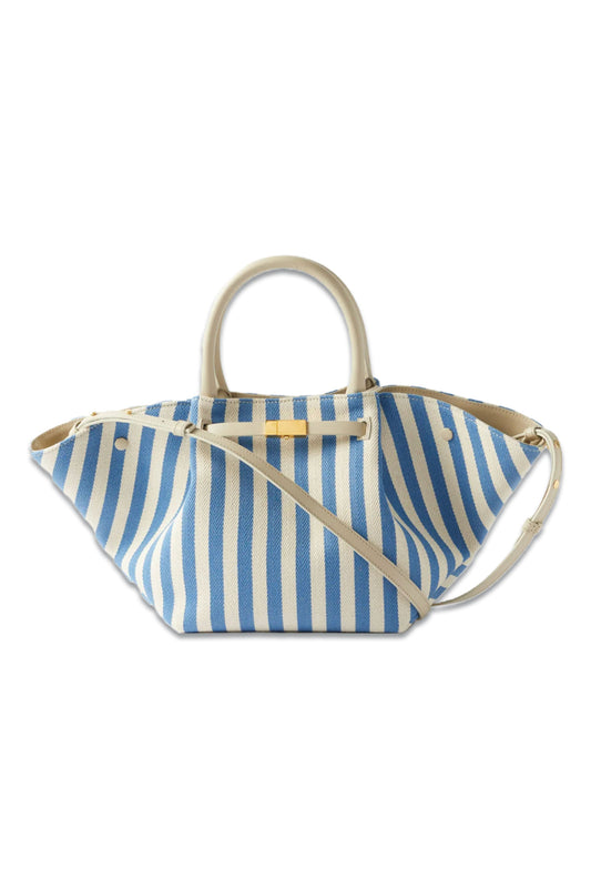 New York Midi Striped Canvas Tote Bag