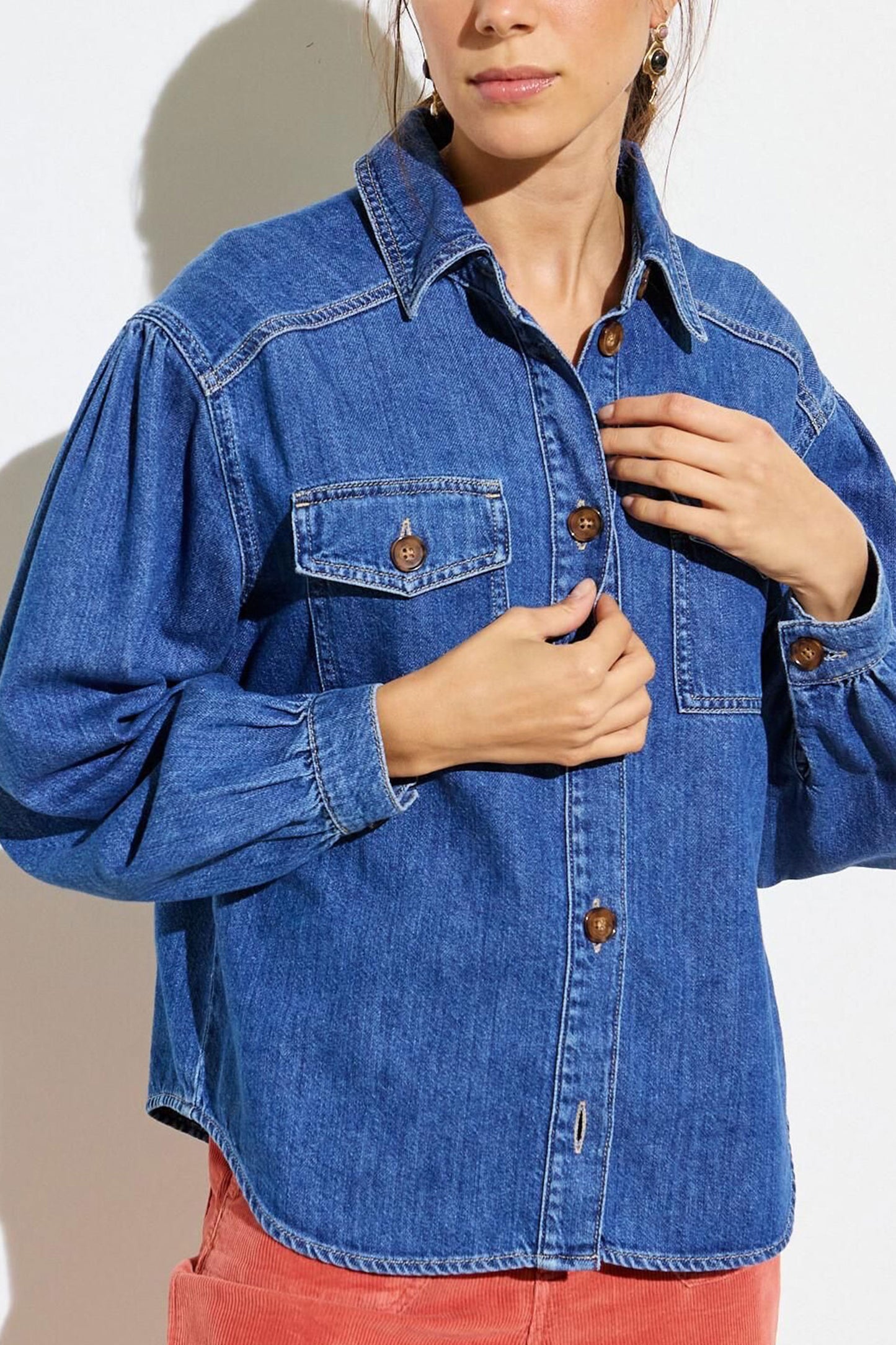 Blue Button Up Denim Shirt