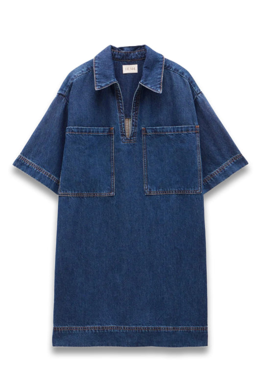 Alma Denim Contrast T-Shirt Dress