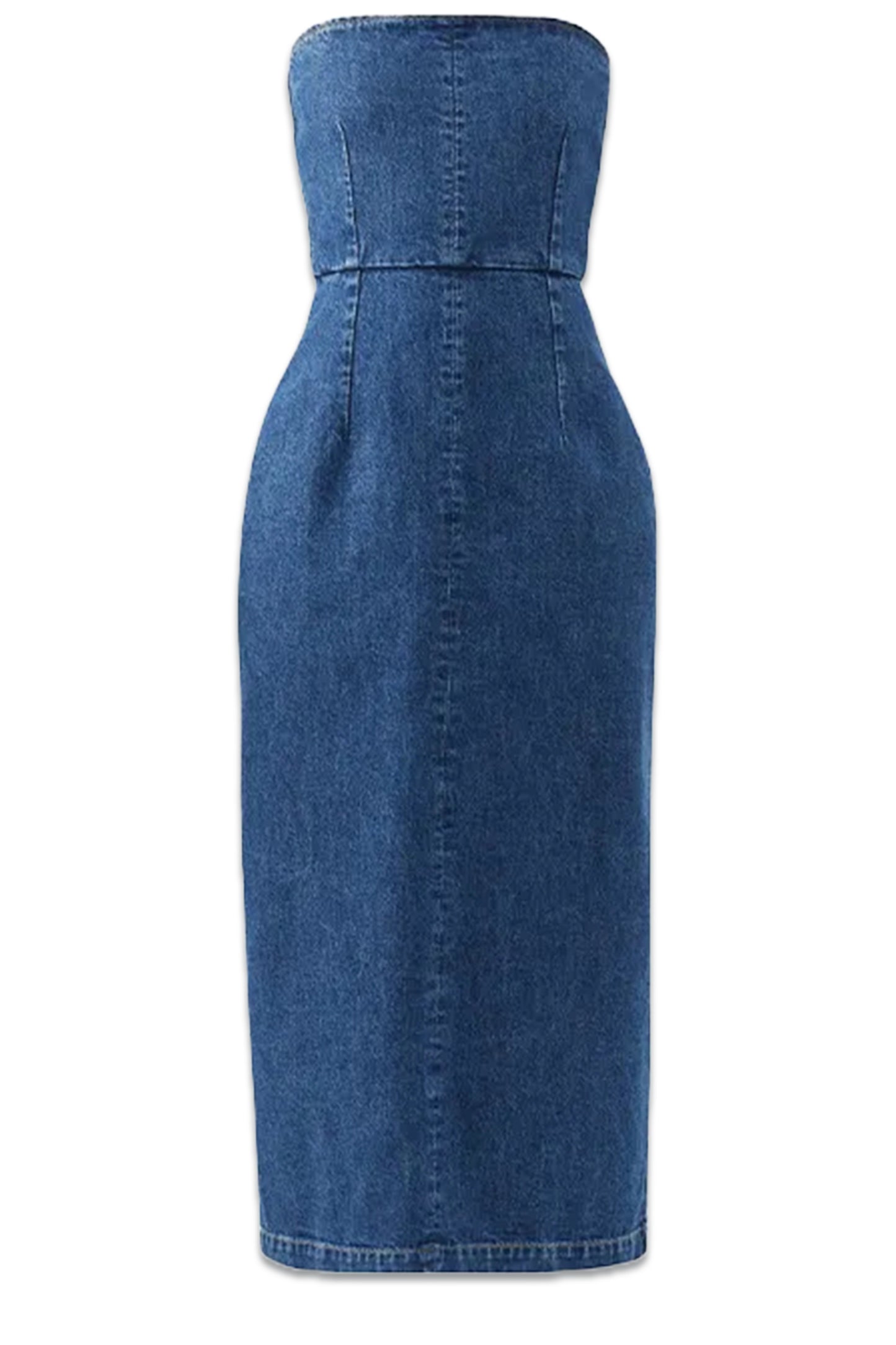 Organic Cotton-Blend Denim Bandeau Dress