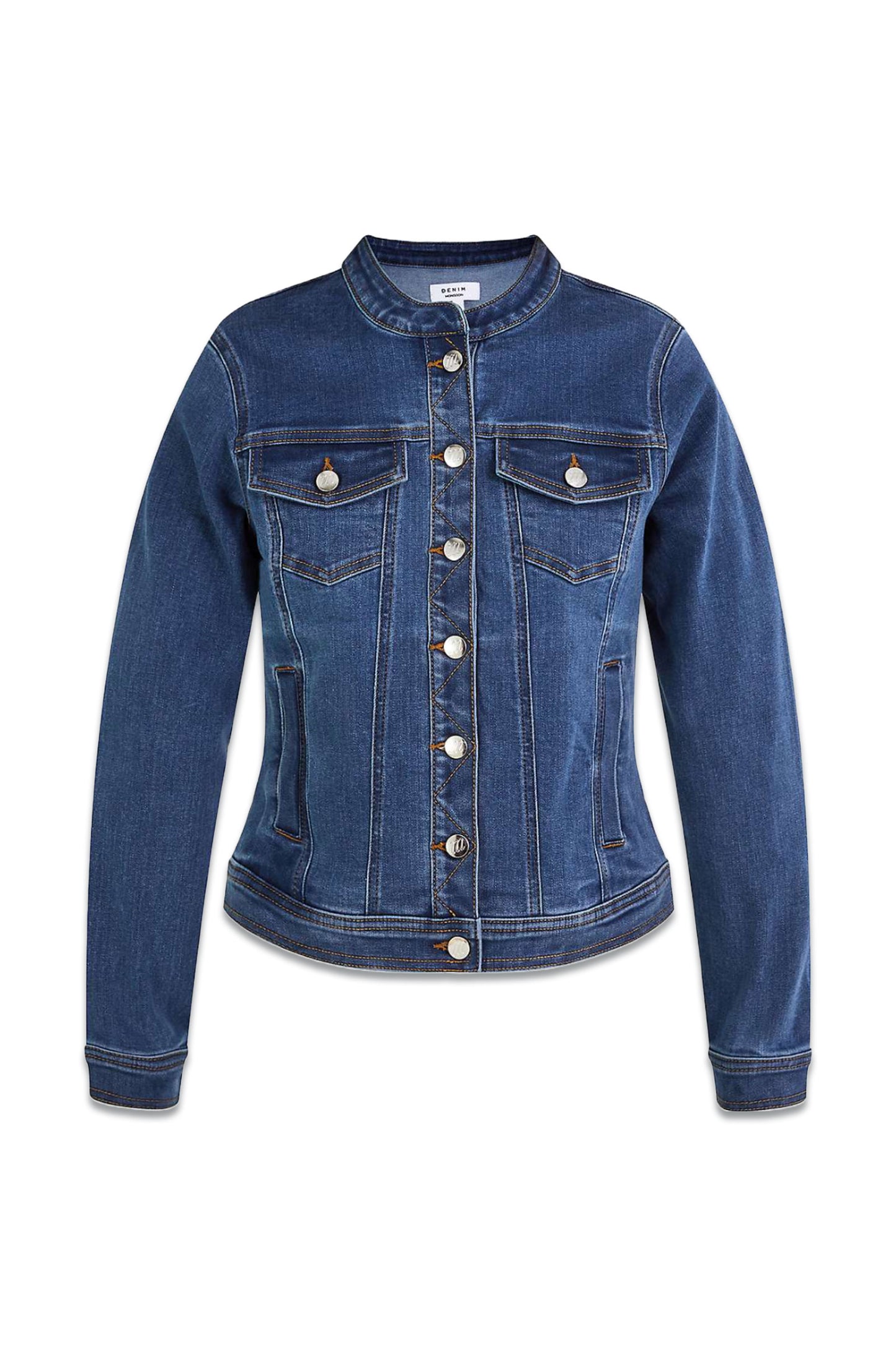 Cassey Collarless Denim Jacket