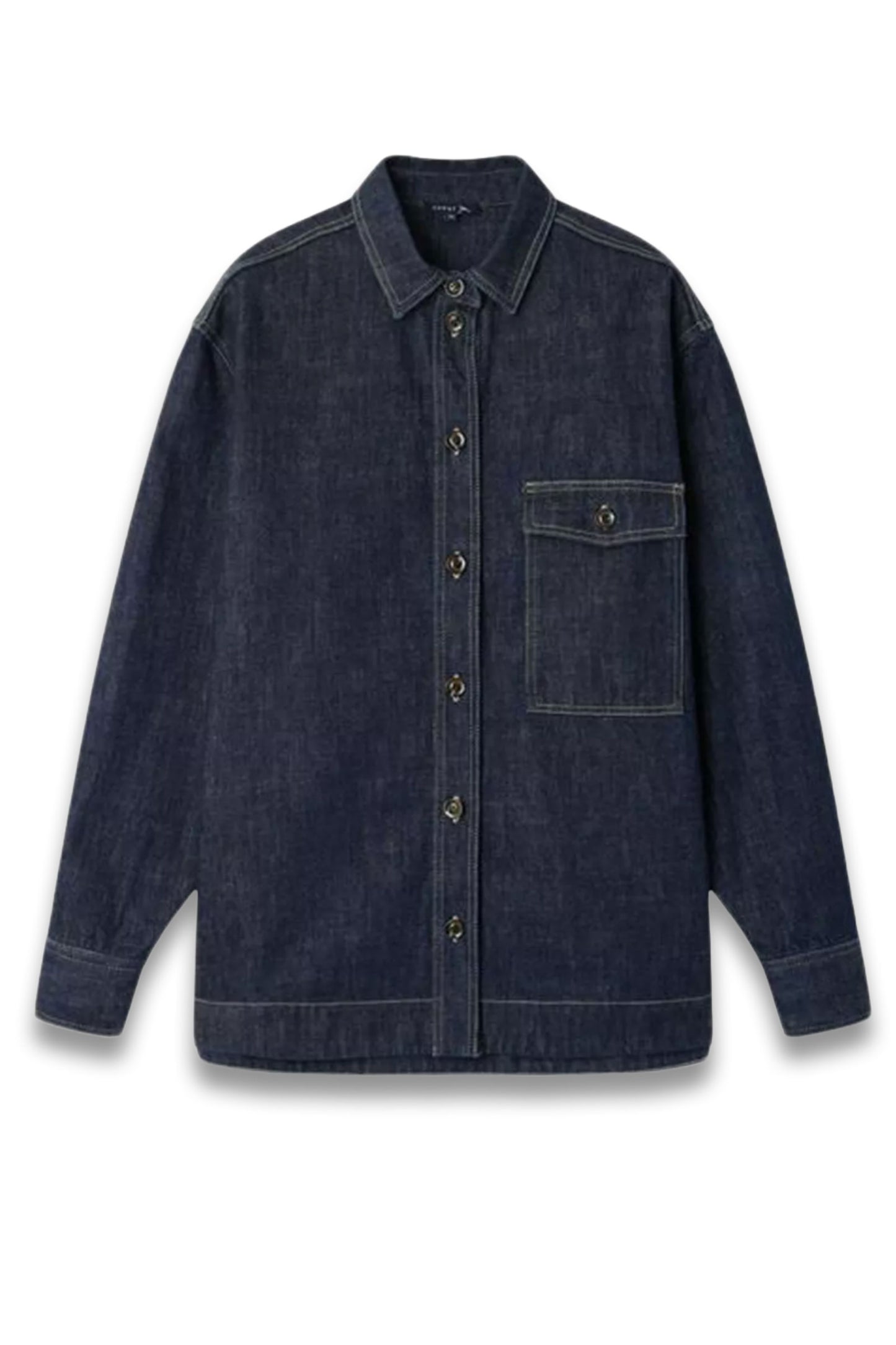 Cadet oversized organic-denim shirt