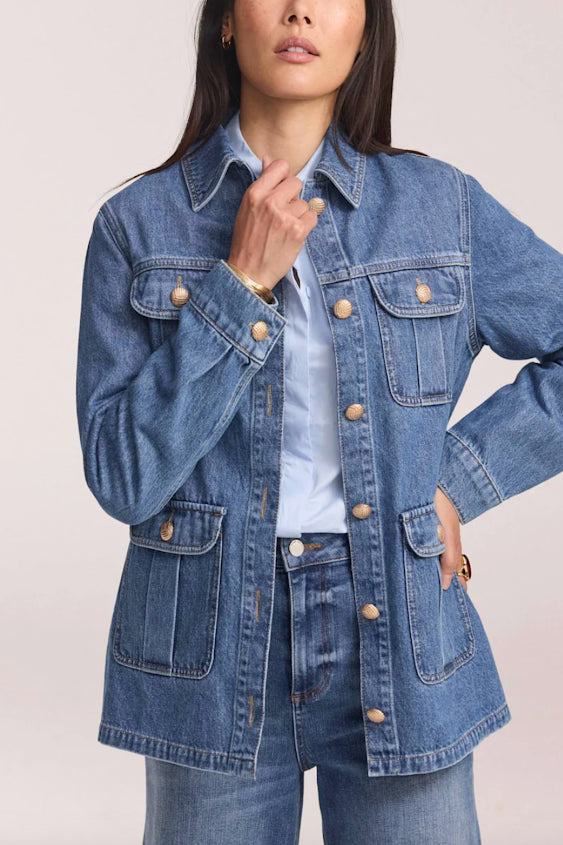 Mid Indigo Denim Shacket